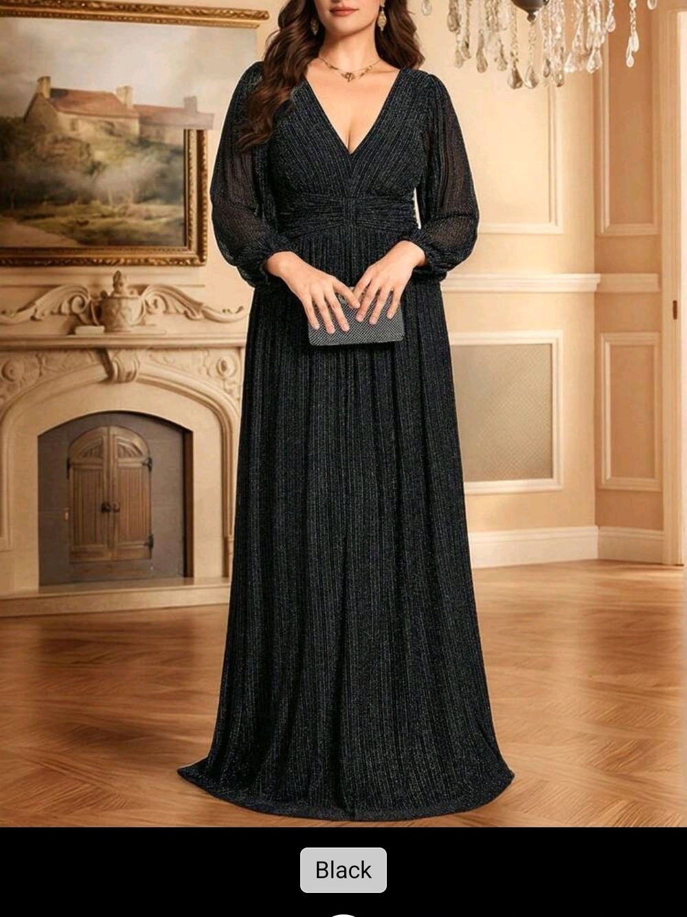 Ever-Pretty Black Dress Top - 5XL